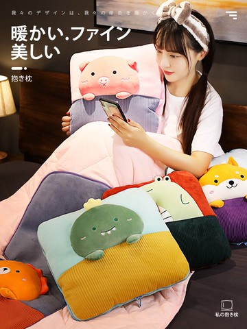 車載抱枕被子兩用空調被折疊汽車大號客廳辦公室靠枕靠墊沙發可愛