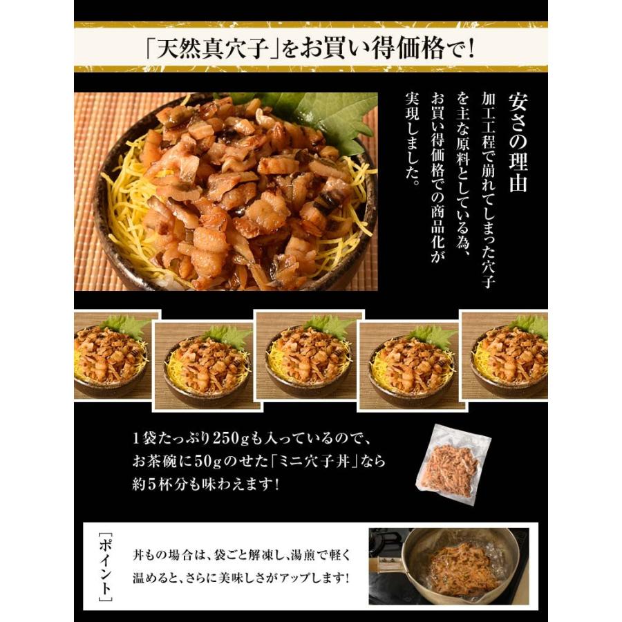 穴子 アナゴ 天然真あなご使用！ 焼き真あなご刻み 1P（250g）×2P 合計500g 送料無料