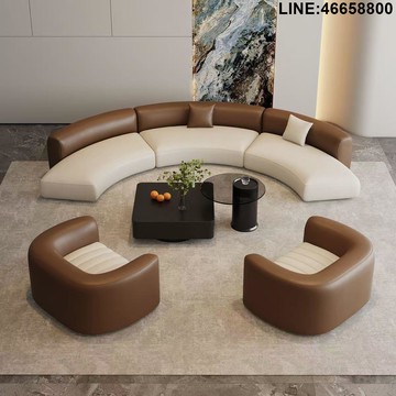 免運 開立發票 沙發 u型沙發半圓形大堂休息區美容院一整套辦公室小戶型環形弧形沙發
