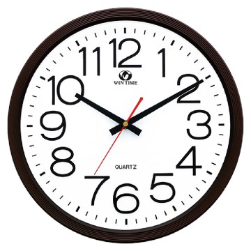 14吋咖啡框靜音時鐘 W-9199