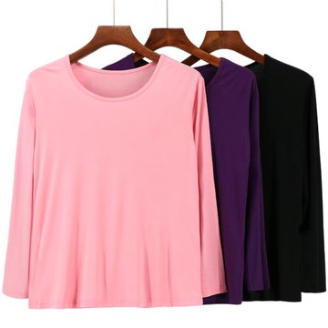 中老年人莫木代爾大號秋衣女士薄款寬松加肥加大碼內衣胖媽媽上衣