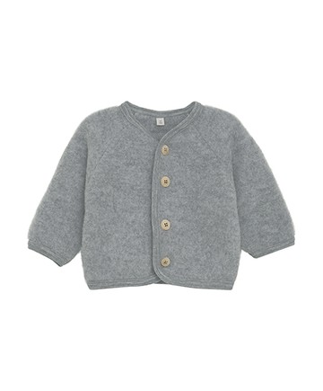 素面灰色羊毛長袖外套86cm