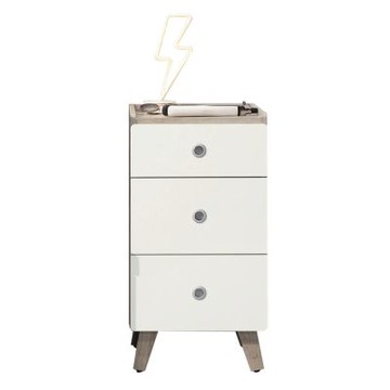 文創集 克順雙色1.3尺三抽收納櫃-40x40x76cm免組