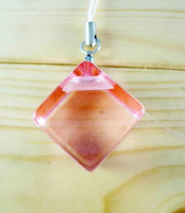 【震撼精品百貨】日本精品百貨-手機吊飾/鎖圈-桃粉方塊系列-手機吊飾-L