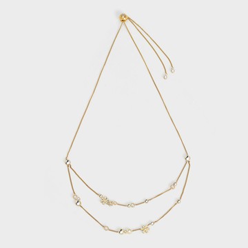 Iridessa 雪花珍珠雙層項鍊