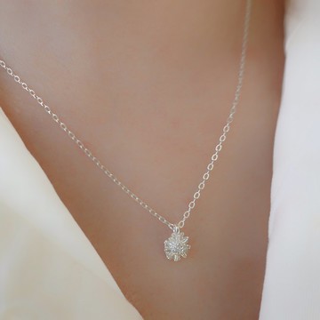 Birth Flower September 9月誕生花純銀項鍊 矢車菊/Cornflower