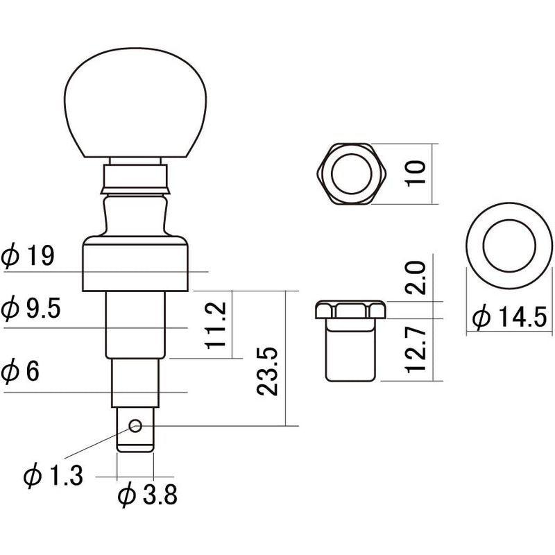 ゴールデンゲート Pancake Style バンジョーペグ ニッケル 1-4弦用 4個セット P-130