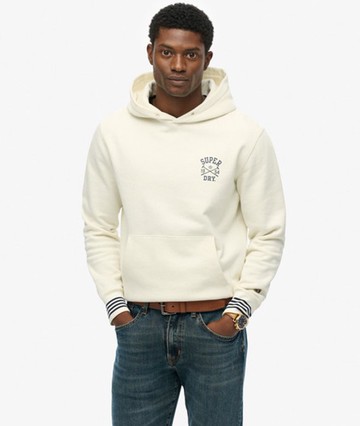 Superdry Men's Athletic Club Hoodie White Size: L