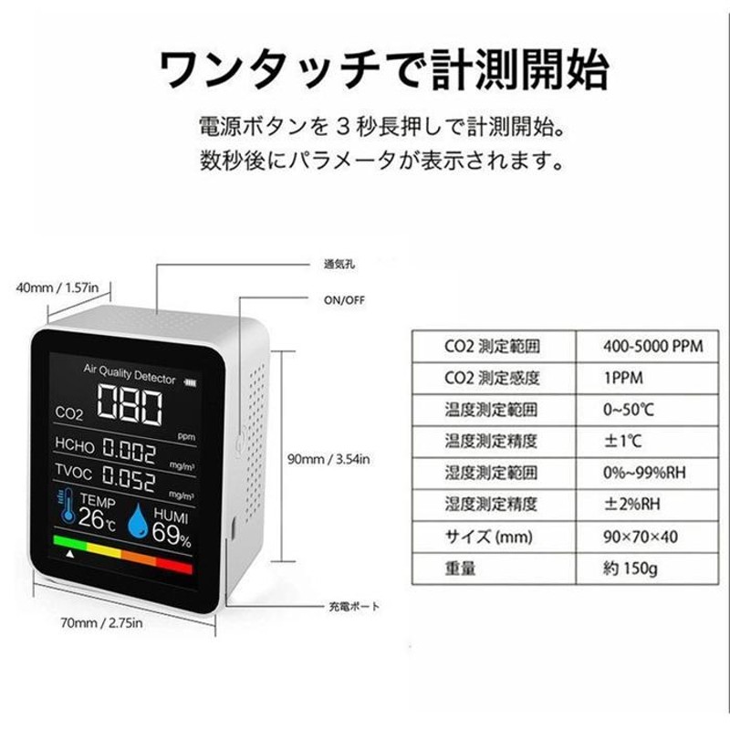 二酸化炭素濃度計測器 二酸化炭素計測器 co2センサー co2濃度測定器