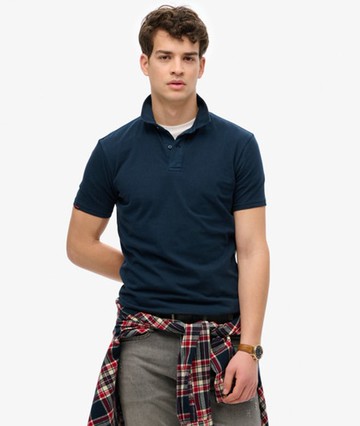 Superdry Men's Essential Jersey Polo Top Navy Size: XL
