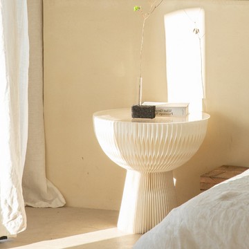 十八紙｜花束邊几 白色-矮