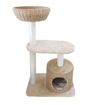 夏季貓爬架貓窩貓樹貓抓板劍麻貓抓柱貓跳臺寵物貓咪玩具實木貓架 名創家居館DF