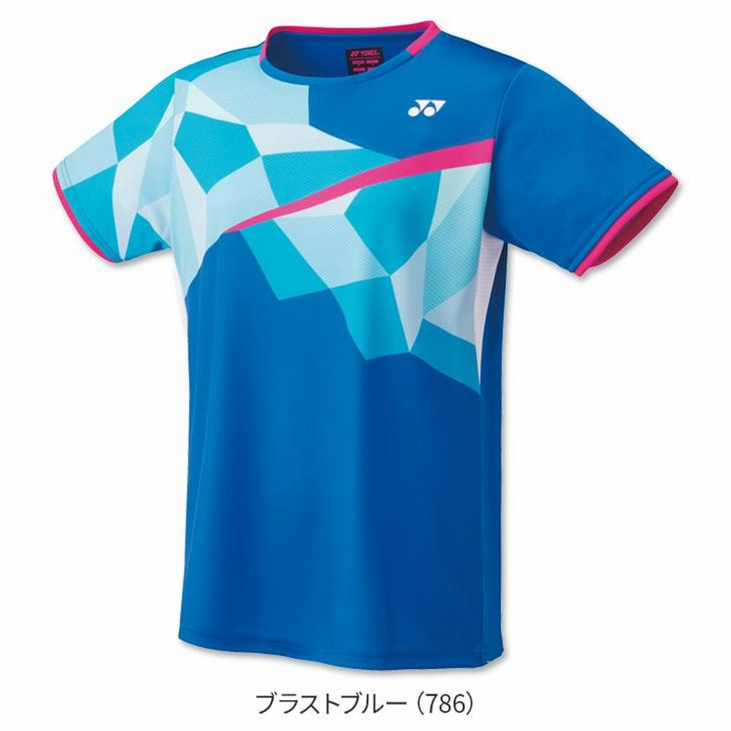 YONEX バドミントンシャツ ホワイト/ブルー ユニフォーム - メルカリ