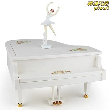 【旋轉芭蕾女孩】八音盒 音樂盒 鋼琴音樂盒 發條音樂盒 古典擺件 歐式三角鋼琴造型 木質機身 生日禮物 女生閨蜜禮物