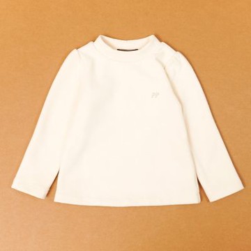 PIPPY 暖暖優雅素面高領長袖上衣 米-090