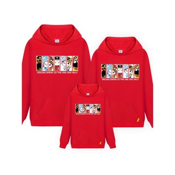中國風連帽衛衣紅色拜年服親子裝