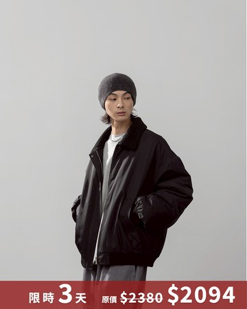 男裝 毛絨翻領刷毛飛行夾克外套 M/L