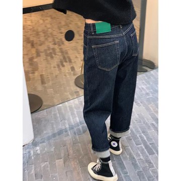 牛仔褲女春季2026新款小個子高腰直筒老爹褲子寬松顯瘦九分哈倫褲