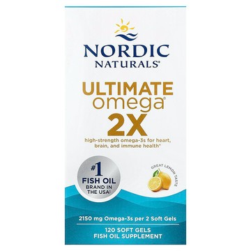 Nordic Naturals, Ultimate Omega® 2X，檸檬味，120 粒軟膠囊（每粒 1,075 毫克）