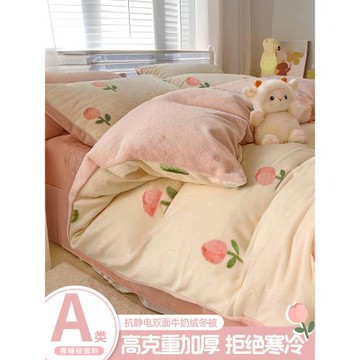 牛奶絨被子雙面加絨加厚保暖冬季冬被學生宿舍單人羊羔絨棉被被芯