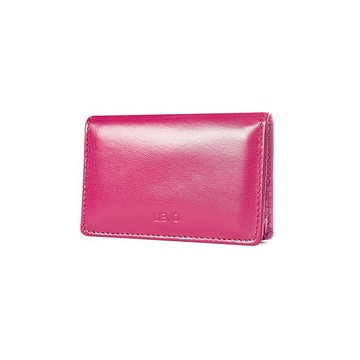 【LIEVO】交換禮物 天然小羊皮名片夾(桃紅)