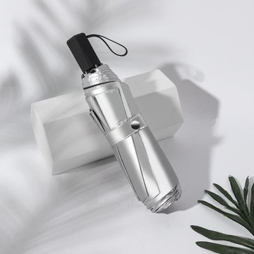 新款雙層鈦銀太陽傘防紫外線遮陽傘折疊晴雨兩用黑膠防曬傘UPF50+