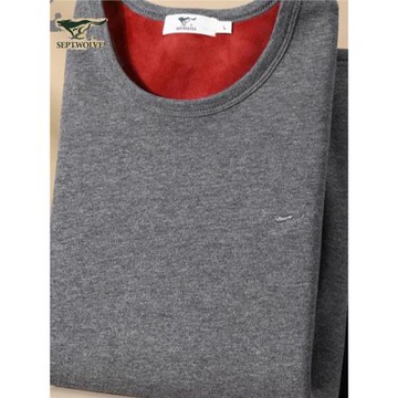 七匹狼男士舒柔加厚圓領保暖內衣防風打底加絨加厚冬季套裝男裝