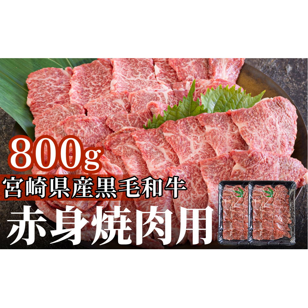 宮崎県産 黒毛和牛 赤身 焼肉 800g (400g×2) 牛肉 炒め BBQ バーベキュー キャンプ 煮込み 普段使い 調理 おかず 料理 国産 送料無料 パック ビビンバ ハッシュドビーフ 焼き