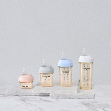 【hegen】金色奇蹟PPSU多功能方圓型寬口奶瓶 150ml 雙瓶組- 3色可選 (沁藍/嫣粉/漾紫)