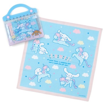 【震撼精品百貨】大耳狗_Cinnamoroll~日本SANRIO三麗鷗 大耳狗棉質方巾附手提收納夾 27x27cm*79561
