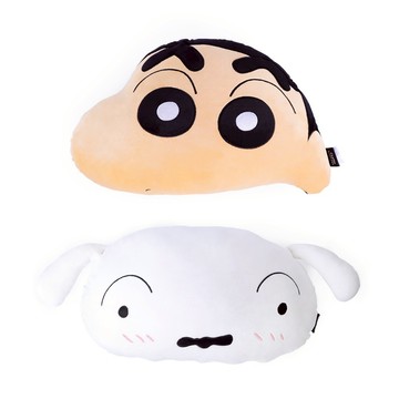 蠟筆小新絨毛造型抱枕-NORNS 小新小白 拉鍊可拆式絨毛靠枕