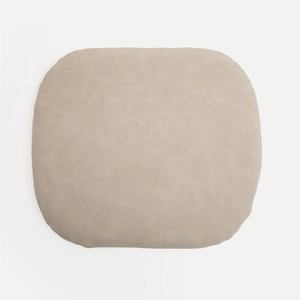 查莉真皮薄坐墊 礫石灰