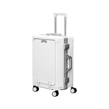 Carry系列 多功能前開式 鋁框純PC行李箱20吋 、防丟定位追蹤器 BT10 20吋鋰石灰+BT10沉穩黑