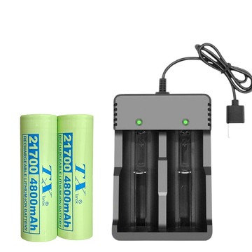TX特林 4800mAh21700鋰充電池2入+USB雙槽充電器(LI21700-2-USB)