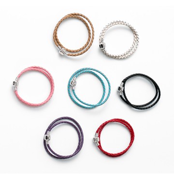 手鍊 簡約細版雙圈編織皮革手環手鍊 特殊豆型扣頭不易脫落 百搭單品【NA381】多層次感