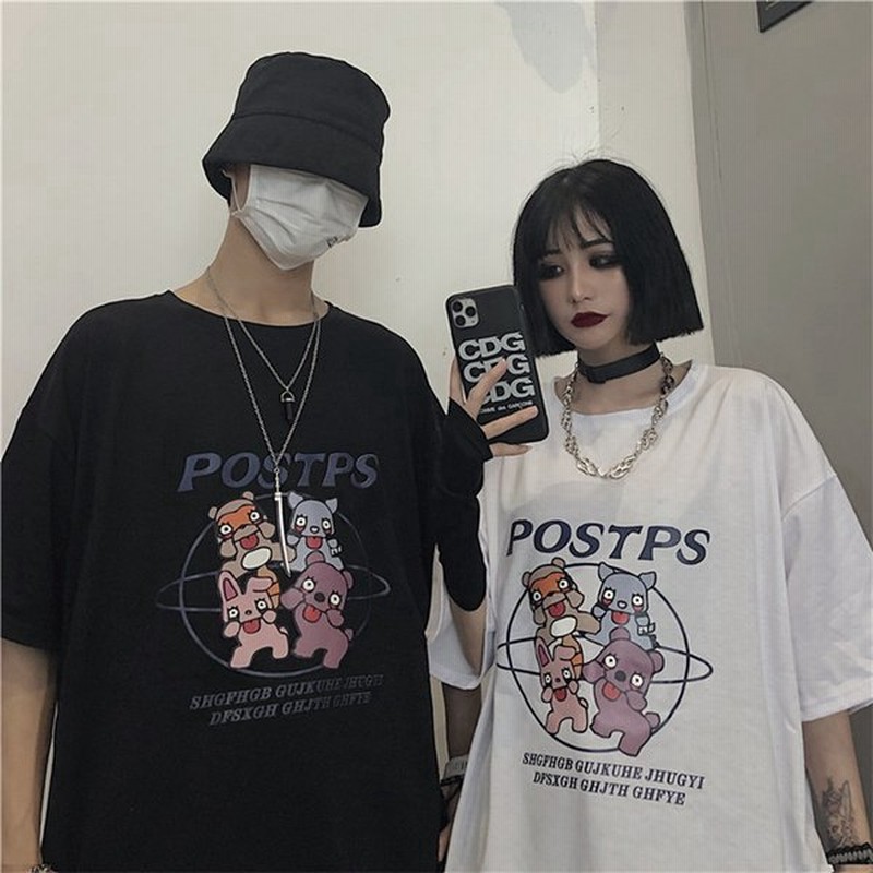 韓国tシャツ トップス レディース メンズ 半袖 春夏 原宿 Bf風 キャラクタープリント ファッショ レディース ゆるい カップルtシャツ 通販 Lineポイント最大0 5 Get Lineショッピング