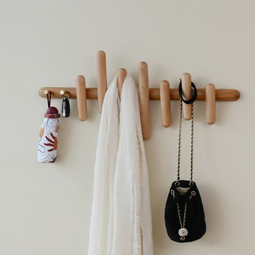 【新年特惠】實木掛鉤門後掛衣架壁掛墻上掛衣鉤玄關免打孔衣帽架【幸福驛站】