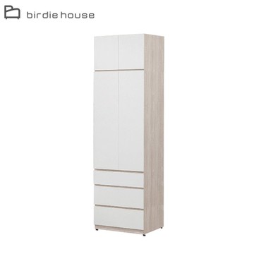 柏蒂家居-多里安2.7尺四門三抽加高型衣櫃/衣櫥-單吊桿(衣櫃+棉被櫃)-80x60x241cm
