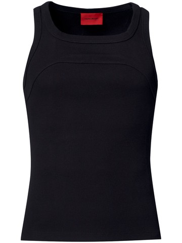 A BETTER MISTAKE - Exposed ribbed tank top - unisex - Cotton - 3 - Black