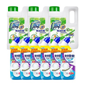 【妙管家】瞬潔地板清潔劑(草本森林浴)1800g(3入)馬桶芳香清潔劑750g(6入)【全館免運】