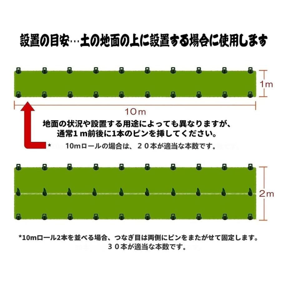 防草シート5m 固定ピン10本付きセット　高密度 高透水 高耐久 除草シート 雑草対策 庭 通路 物干し場 ウッドデッキの下など 雑草防止 固定ピン付き