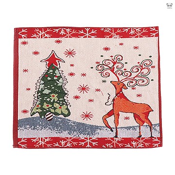 J-CZ69 C款麋鹿耶誕樹  耶誕針織布隔熱餐墊43*34cm