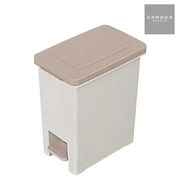 KEYWAY 長島10L踏式垃圾桶 VO-010 米白