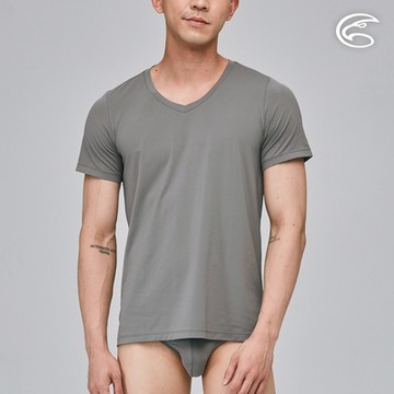 ADISI 男Tactel Pro短袖快乾排汗V領內衣AL2311079 (S-2XL) 中灰