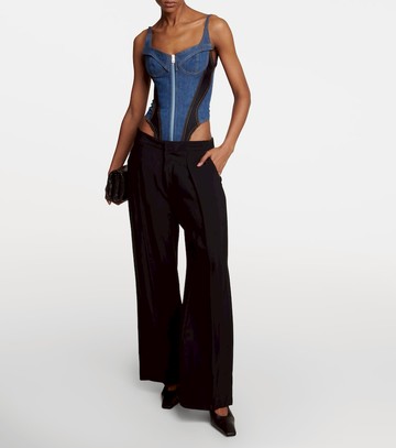 Mugler Paneled denim bodysuit