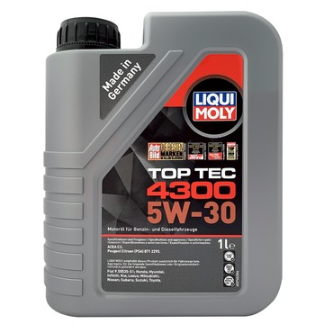 【車百購】 LIQUI MOLY TOP TEC 4300 5W30 全合成機油 | C2/C3 | 歐系日系通用