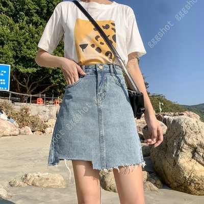 デニム ミニスカート 台形スカート 前ボタン タイトスカート Aライン レディース ハイウエスト 美脚 ウォッシュデニム シンプル 膝上 柔らか 通販 Lineポイント最大get Lineショッピング