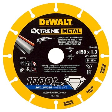 DEWALT 得偉 EXTREME METAL 超強鑽石 150mm金屬切割鋸片  1片