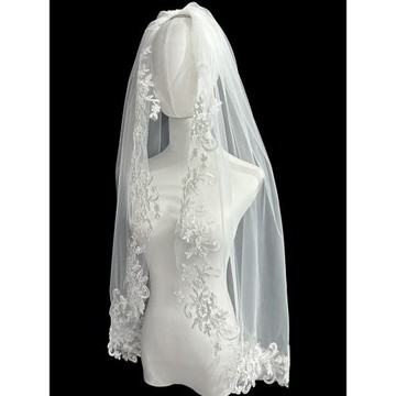 新娘結婚主婚紗頭紗超仙森系車骨蕾絲頭紗領證登記拍照道具頭紗