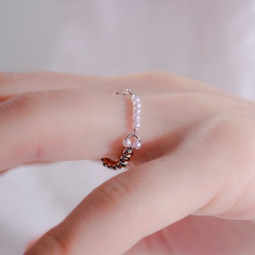 FLOAT - 浮游 * 珍珠 日系 18K金色 銀色 尾戒 線戒 戒指